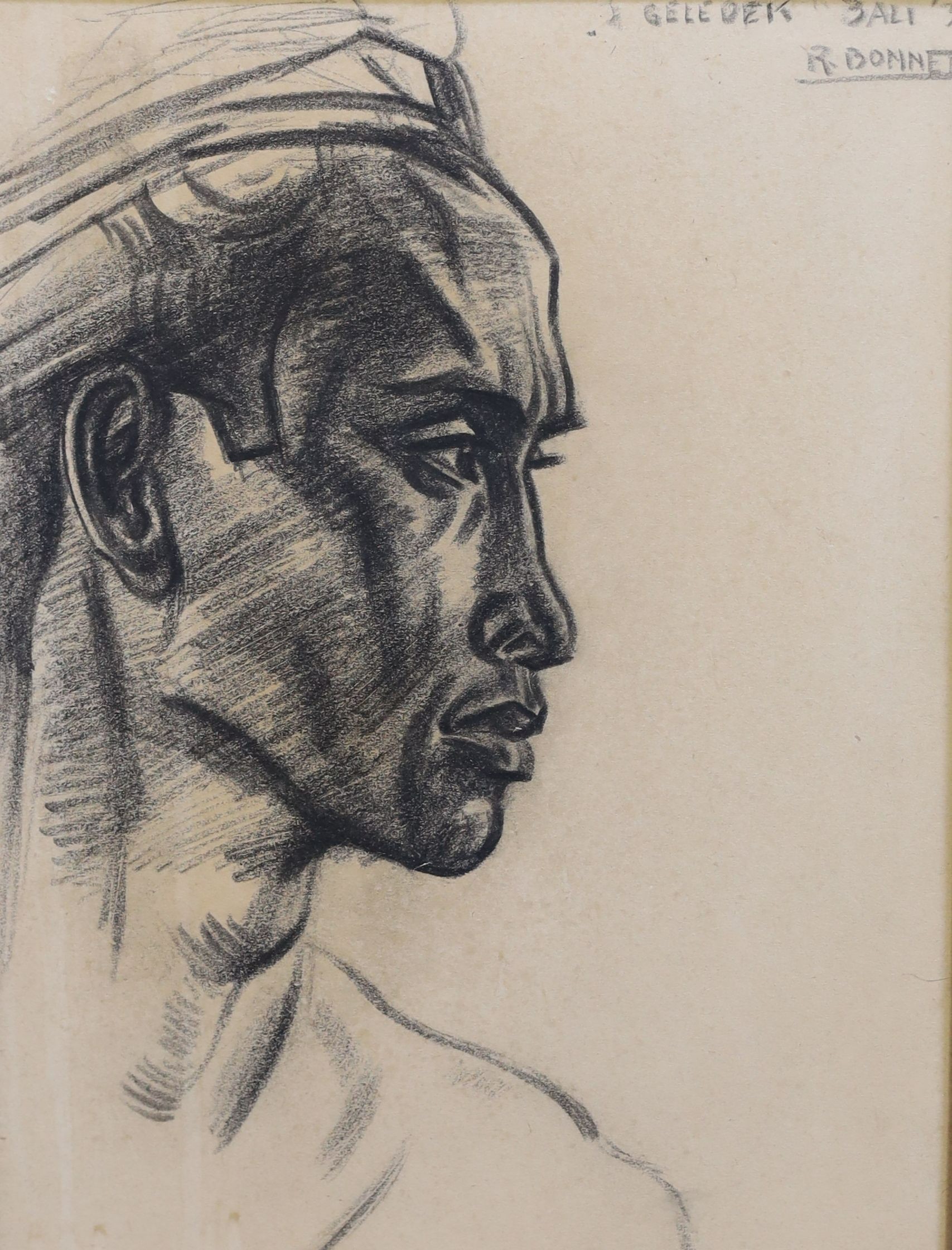 Rudolf Bonnet (Dutch, 1895-1978), 'Geledek, Bali 35', charcoal on paper, 31.5 x 24cm